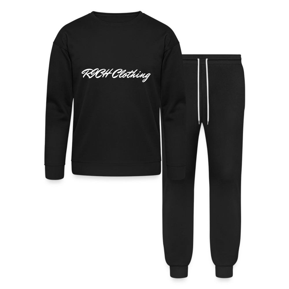 Cursive Print Lounge Wear Set - black