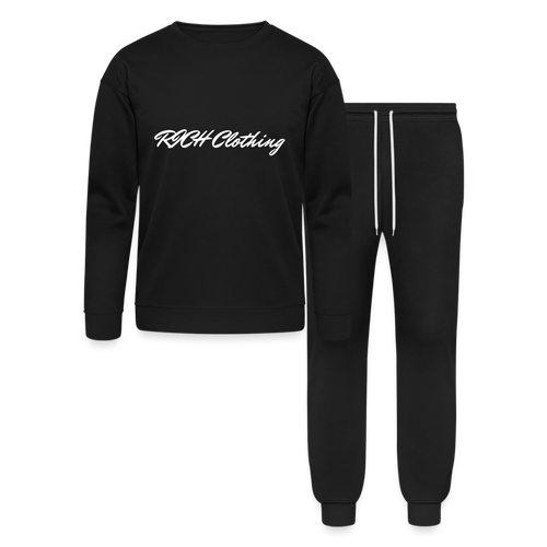 Cursive Print Lounge Wear Set - black