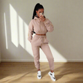 Velvet Padded Hooded Two-piece Suit