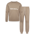 Cursive Print Lounge Wear Set - tan