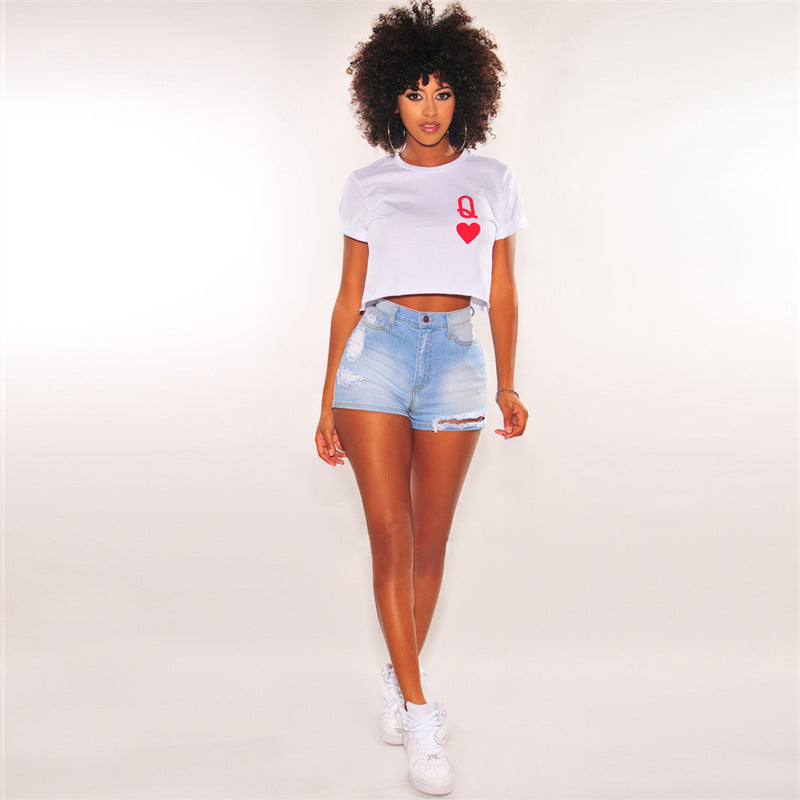 Water Washed Denim Shorts