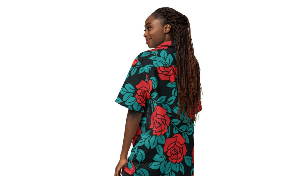 Elegant Rose Button Shirt