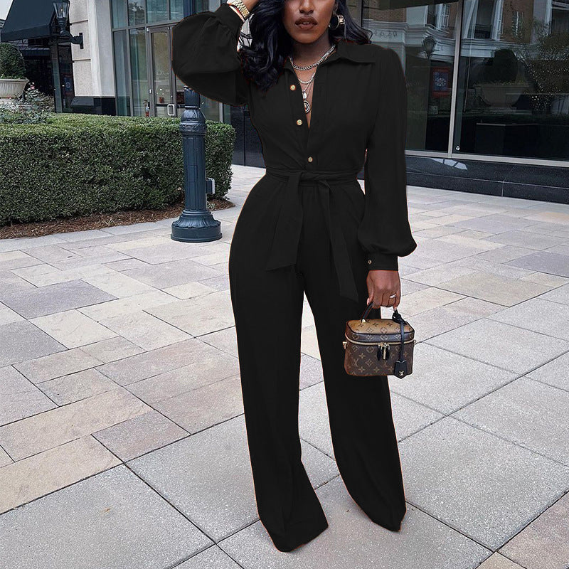 Women's Balloon Sleeve Top Loose Wide Leg Pants Casual Suit