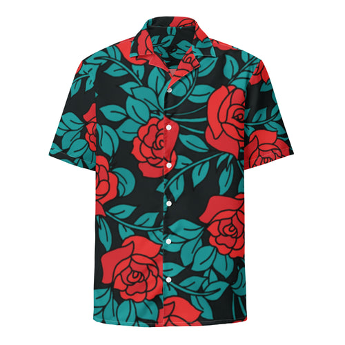 Elegant Rose Button Shirt