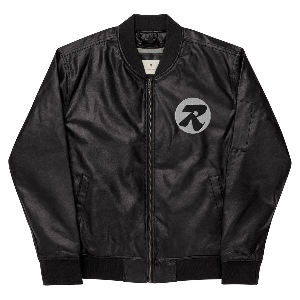 Rich Clothing embroidered Leather Bomber Jacket