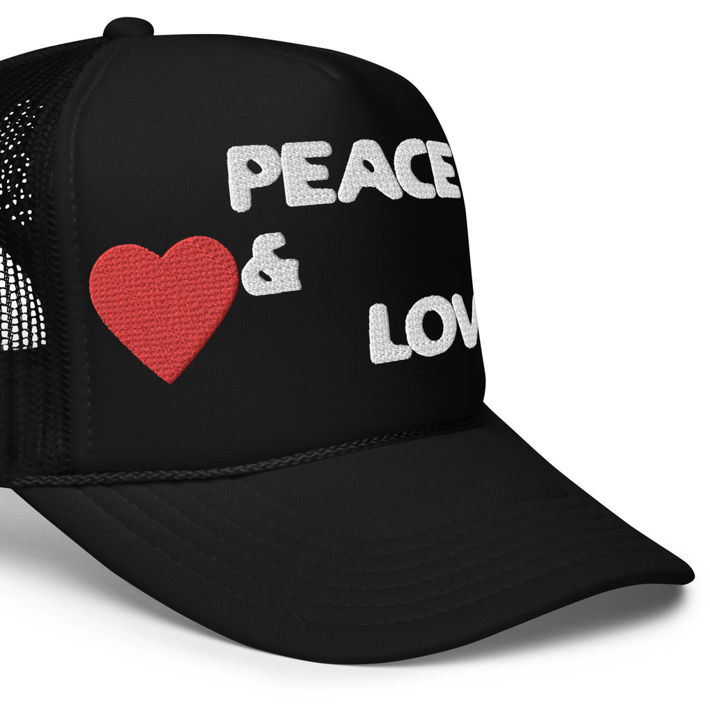 Peace & Love Foam trucker hat