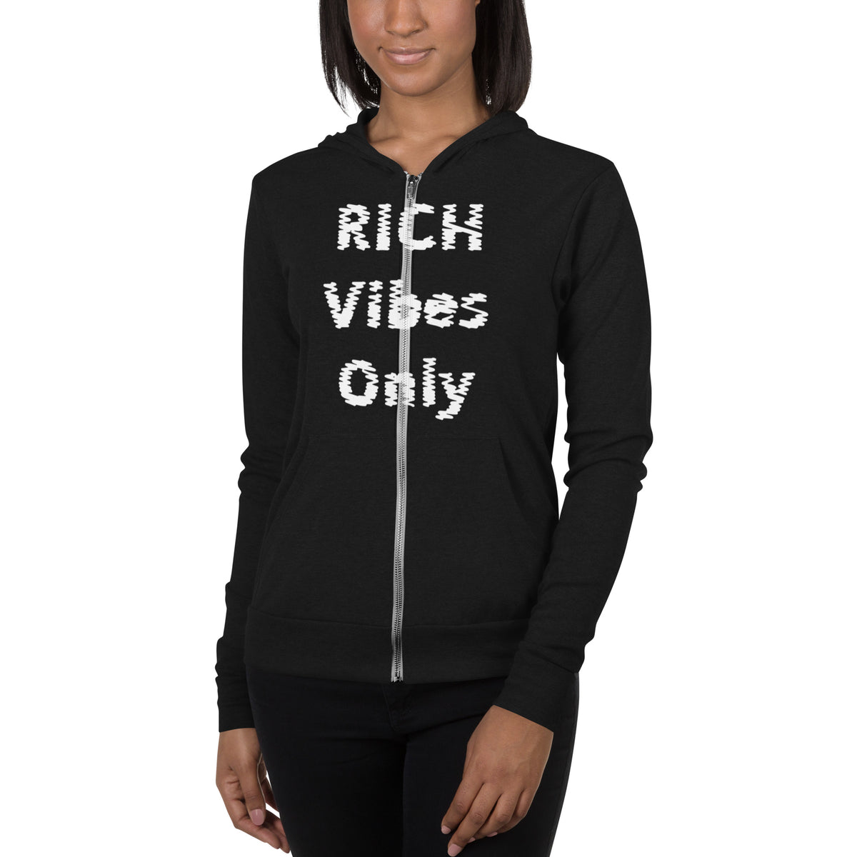 Rich Vibes Only zip hoodie