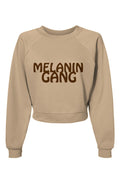Womens Melanin Gang Raglan Pullover Fleece Sweatshirt