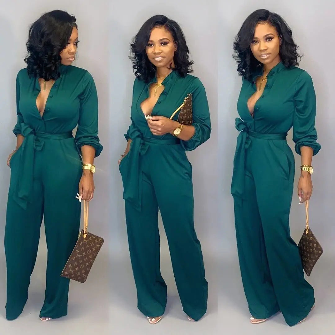 Deep V Neck Long Bodysuit