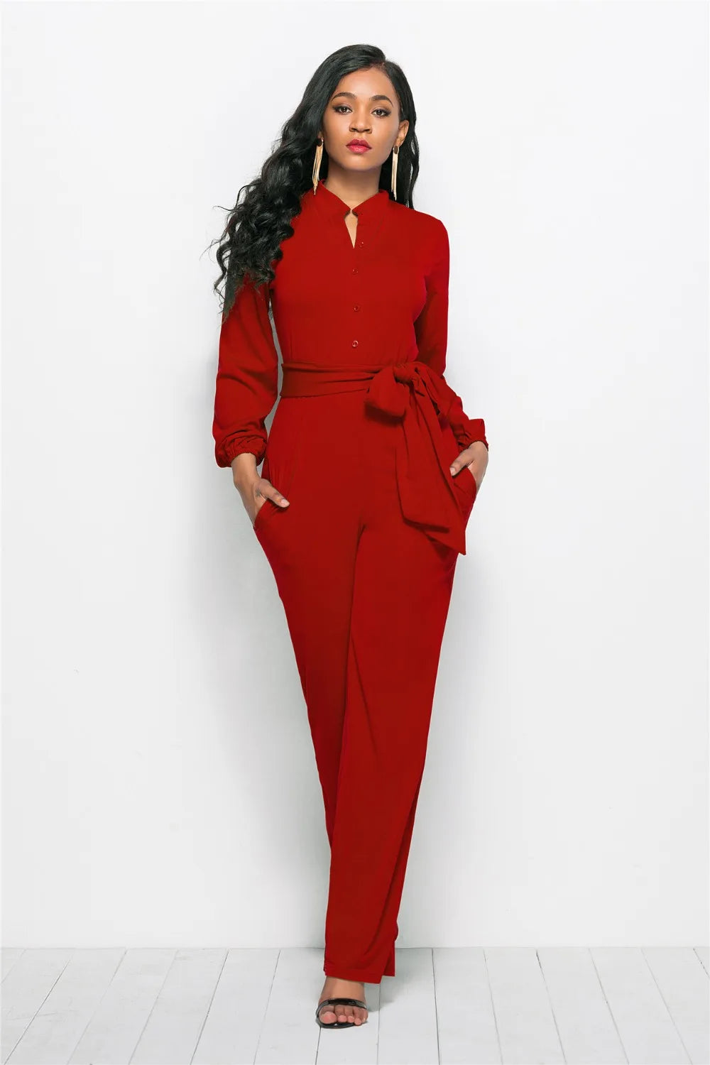 V-neck jumpsuit romper